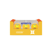 Low calorie snacks mango pudding multipack in clear wrapping, with three mango pudding cups visible and a “32 pack” label on a yellow sleeve.

سناكات قليلة السعرات — باك بودينغ مانجو داخل تغليف شفاف، تظهر أكواب بودينغ مانجو بوضوح مع علامة “32 باك” على غلاف أصفر.